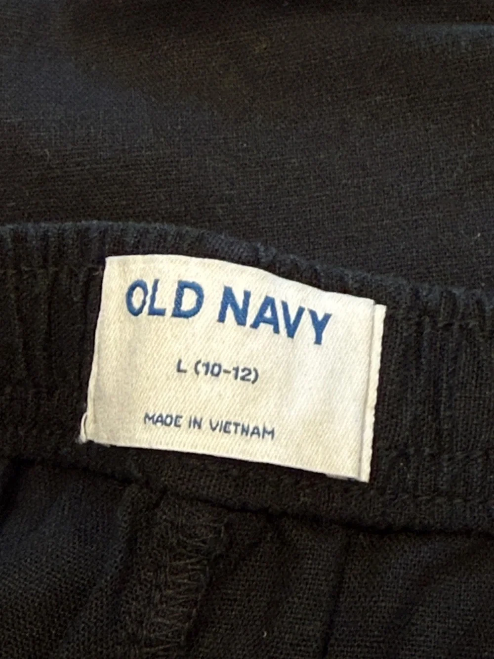 Old Navy Girls Wide Leg Linin Pants Cream Black Set Elastic Waist Pull-On - Picture 5 of 12